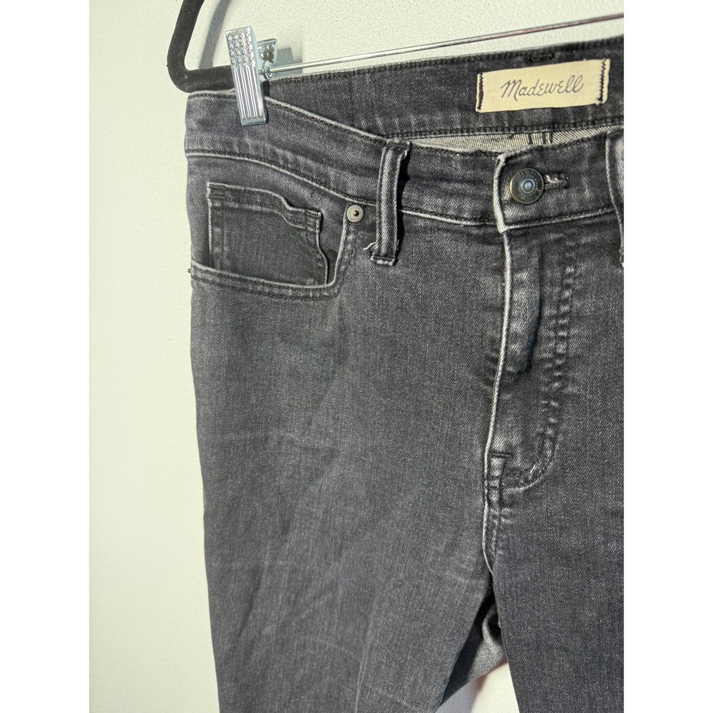 Madewell 9" Skinny High Rise Jeans Distressed Black Raw Hem Size 29 - Picture 5 of 12